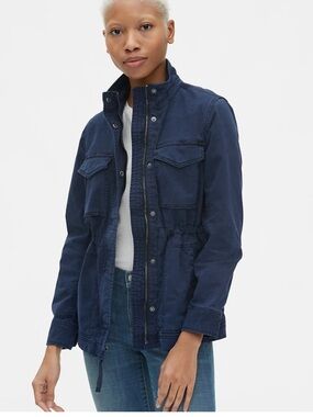 Navy Utility Jacket with Front Pockets